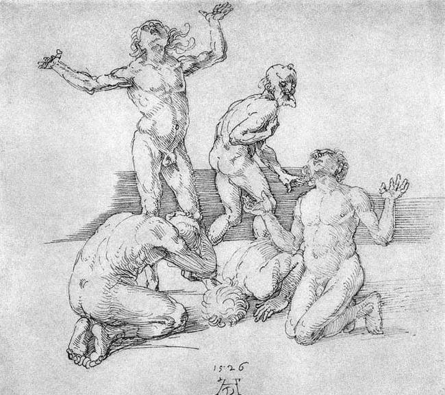Albrecht Durer Five Male Nudes France oil painting art